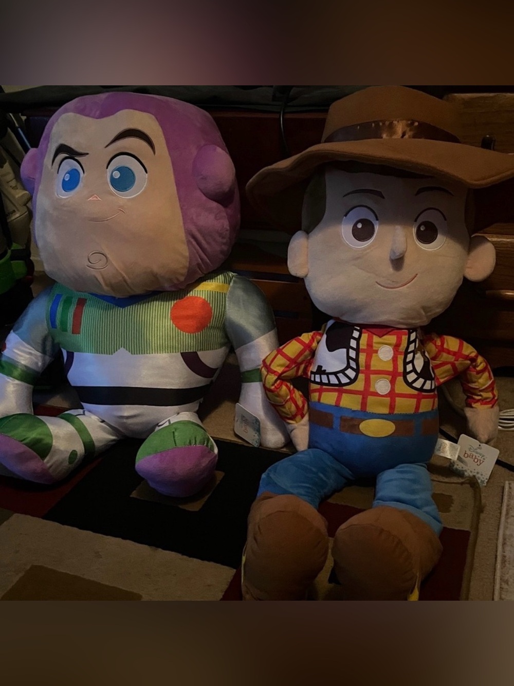 NWT Disney Buzz Lightyear & Woody Plush Baby Disney 15 “ Inches Tall .